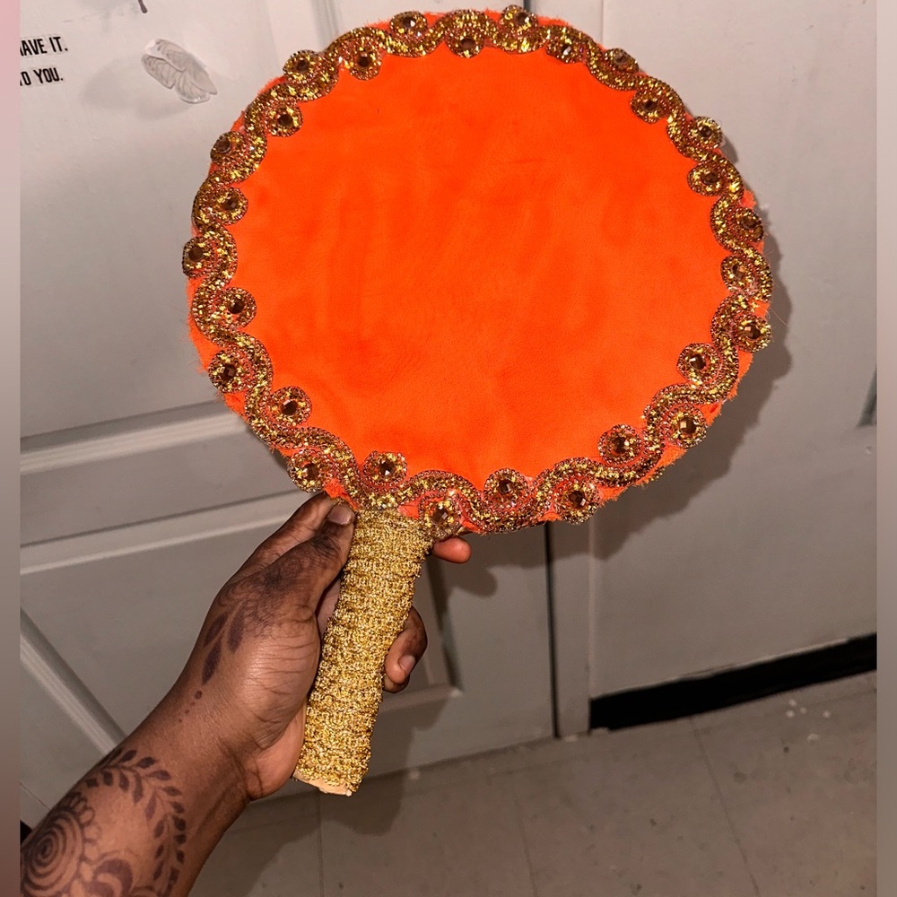 African Orange And Gold fan
